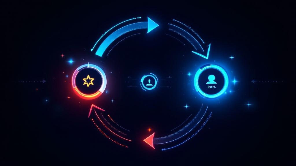 a circular flow diagram or pipeline connecting two tools