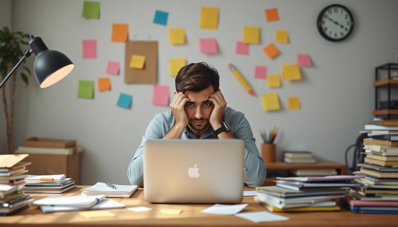 a person looking overwhelmed