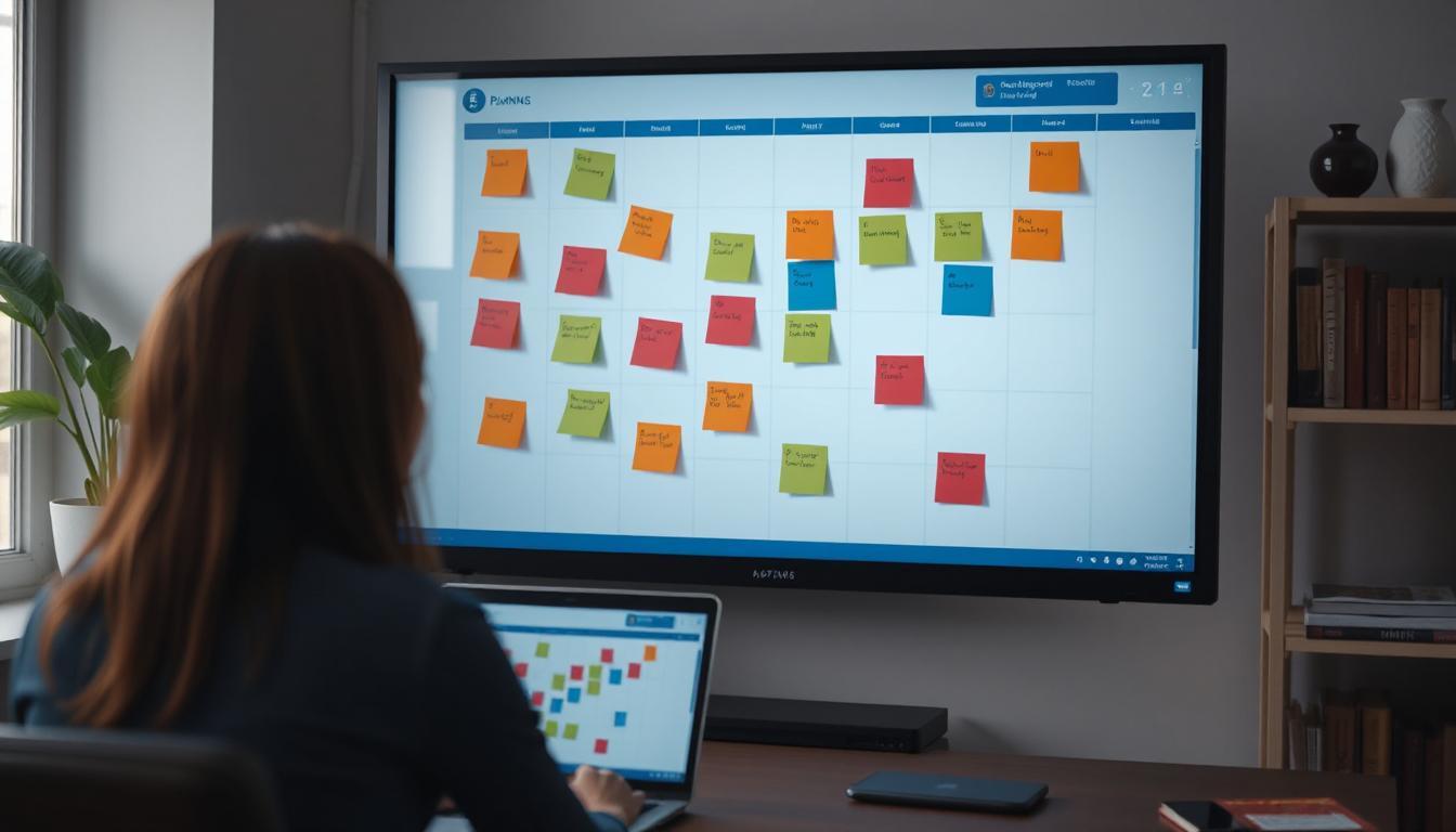 A digital planning board on a screen