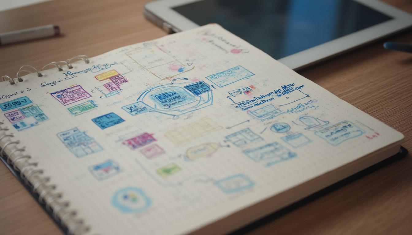 A notebook and a tablet on a cozy desk
