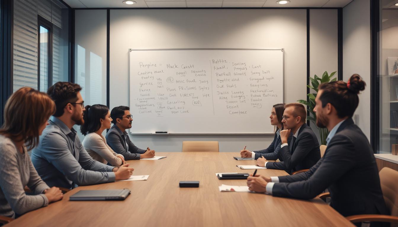 a team of devs having a meeting