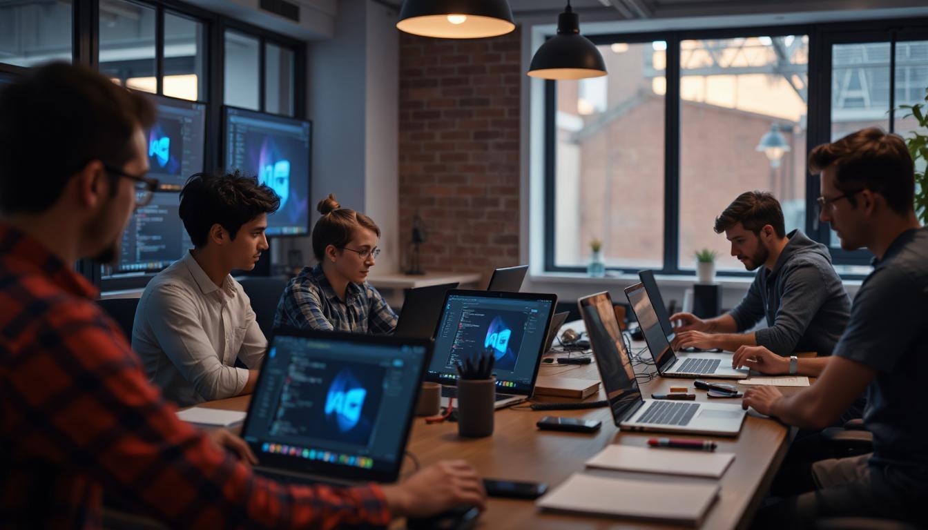 team of developers working on a project