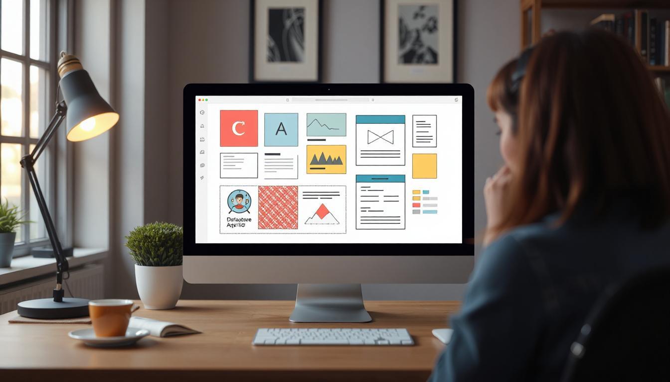 A hand-drawn UI layout evolving into a digital wireframe on a screen