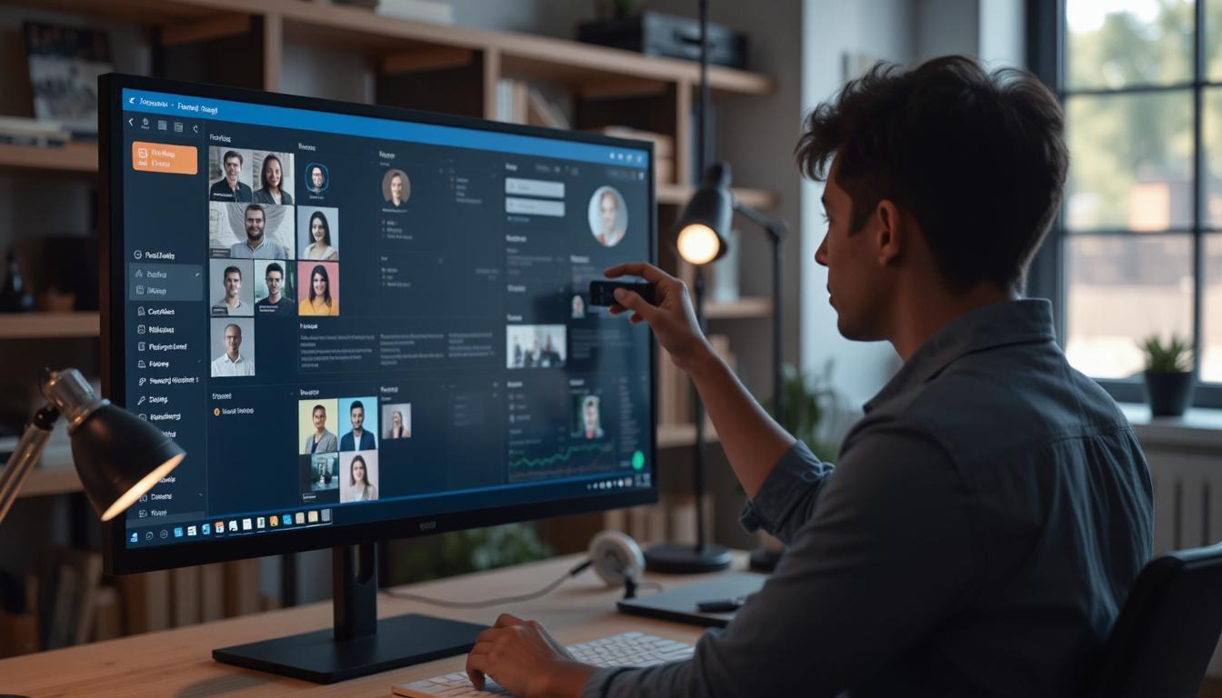 A person organizing tasks on a digital screen