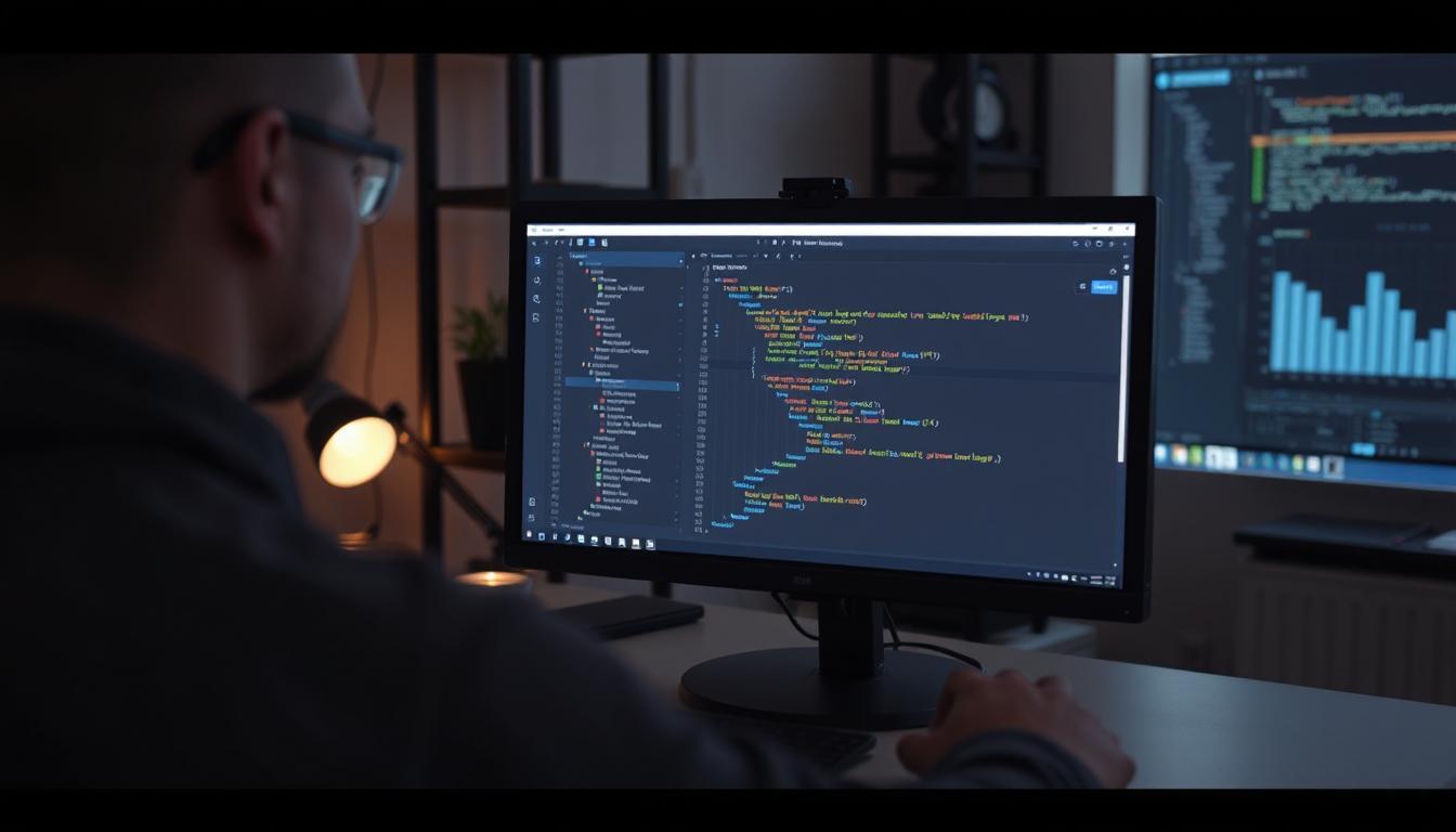 A virtual assistant on a screen helping a developer complete one specific task, such as translating a UI mockup into code