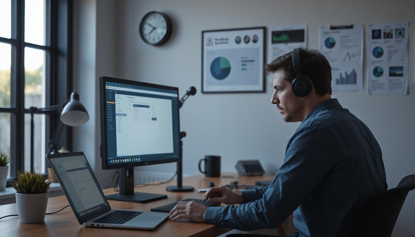 Digital workspace showing open prompt templates and reusable workflow components